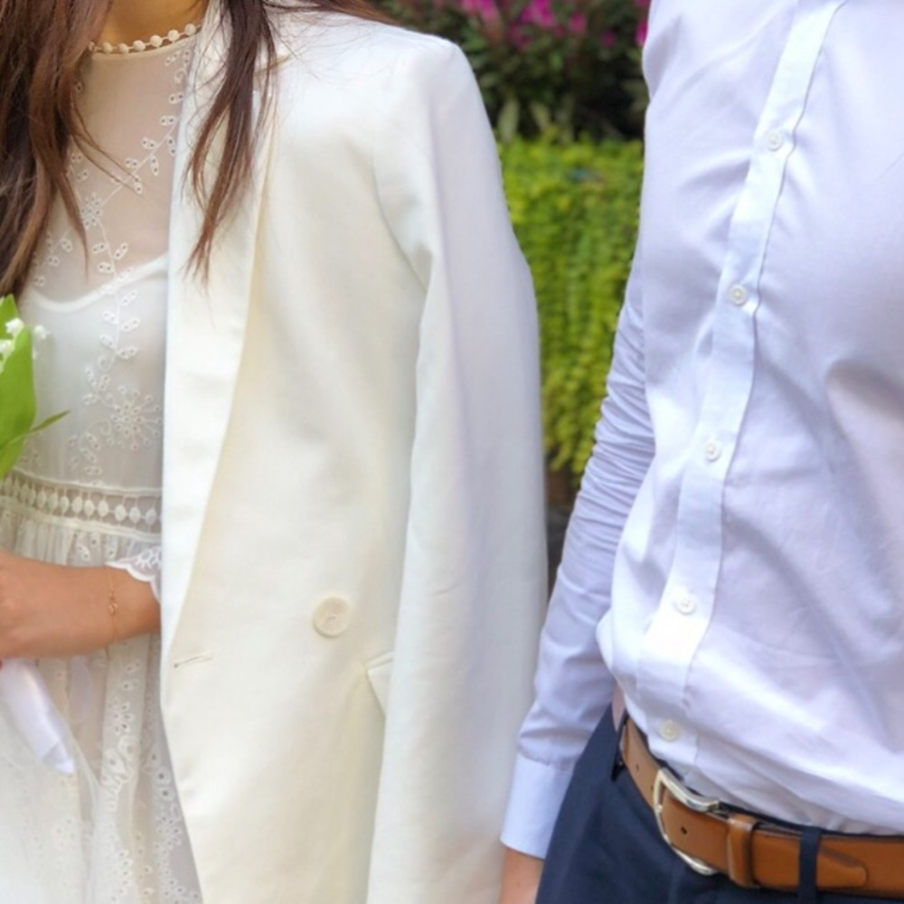 White zara blazer size xs